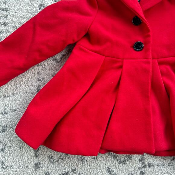 Cat and Jack Toddler Girl Red Pea Coat 2T - Picture 5 of 6